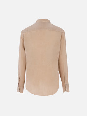 Camicia da uomo in lino beige Pamplona