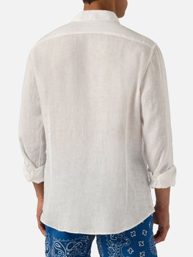 White Pamplona shirt in pure linen