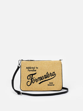 Parisienne-Strohpochette mit Formentera-Stickerei