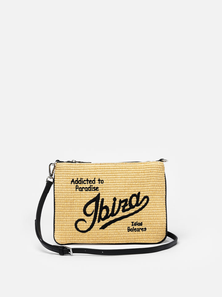 Parisienne Strohpochette mit Ibiza-Stickerei