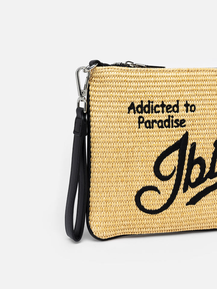 Parisienne Strohpochette mit Ibiza-Stickerei