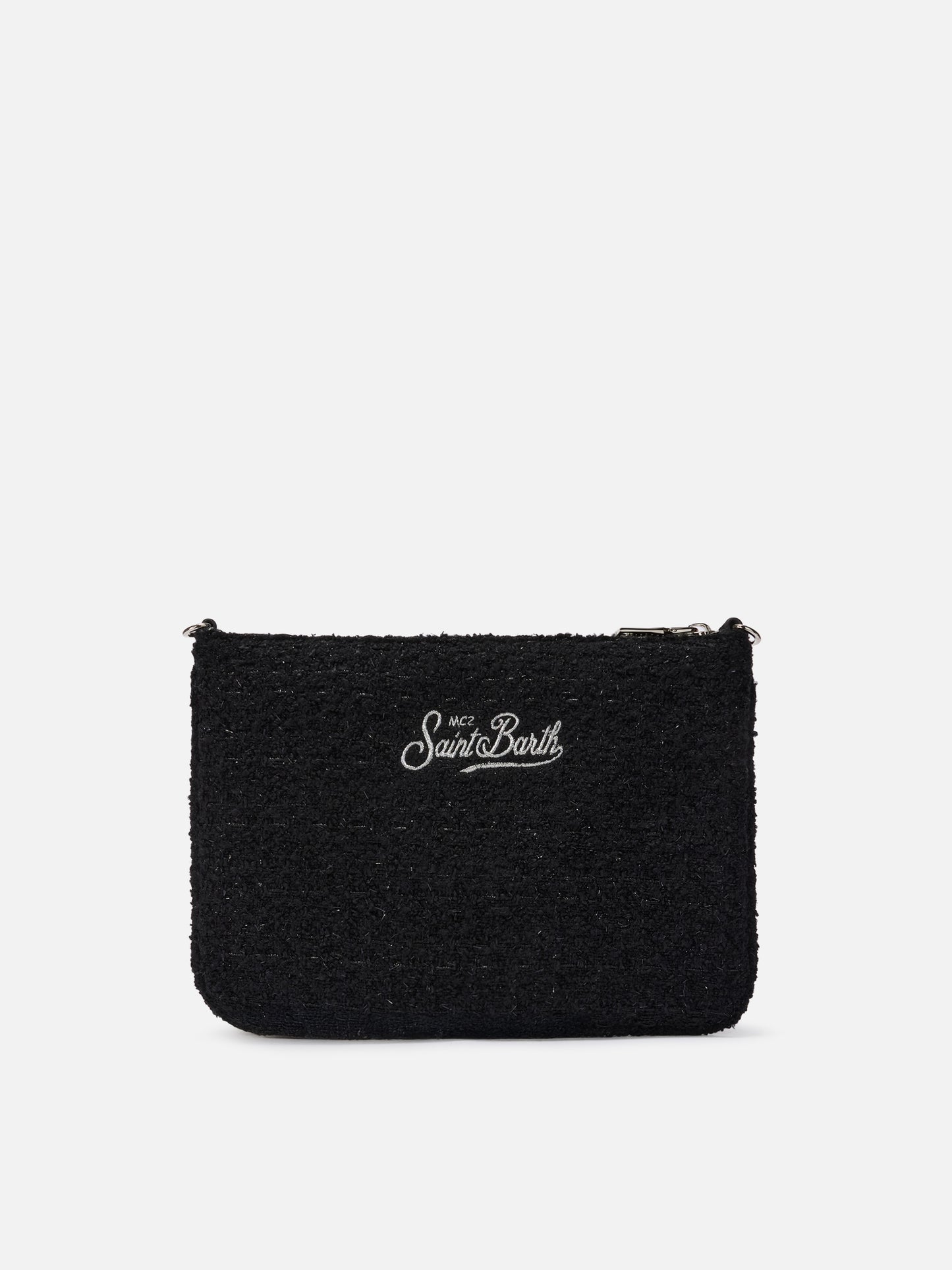Parisienne Tweed Crossbody Bag in black tweed