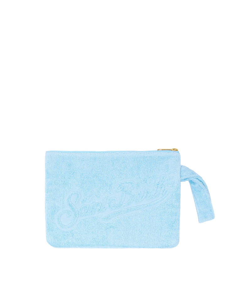 Light blue Pareasy pochette with jacquard Saint Barth logo