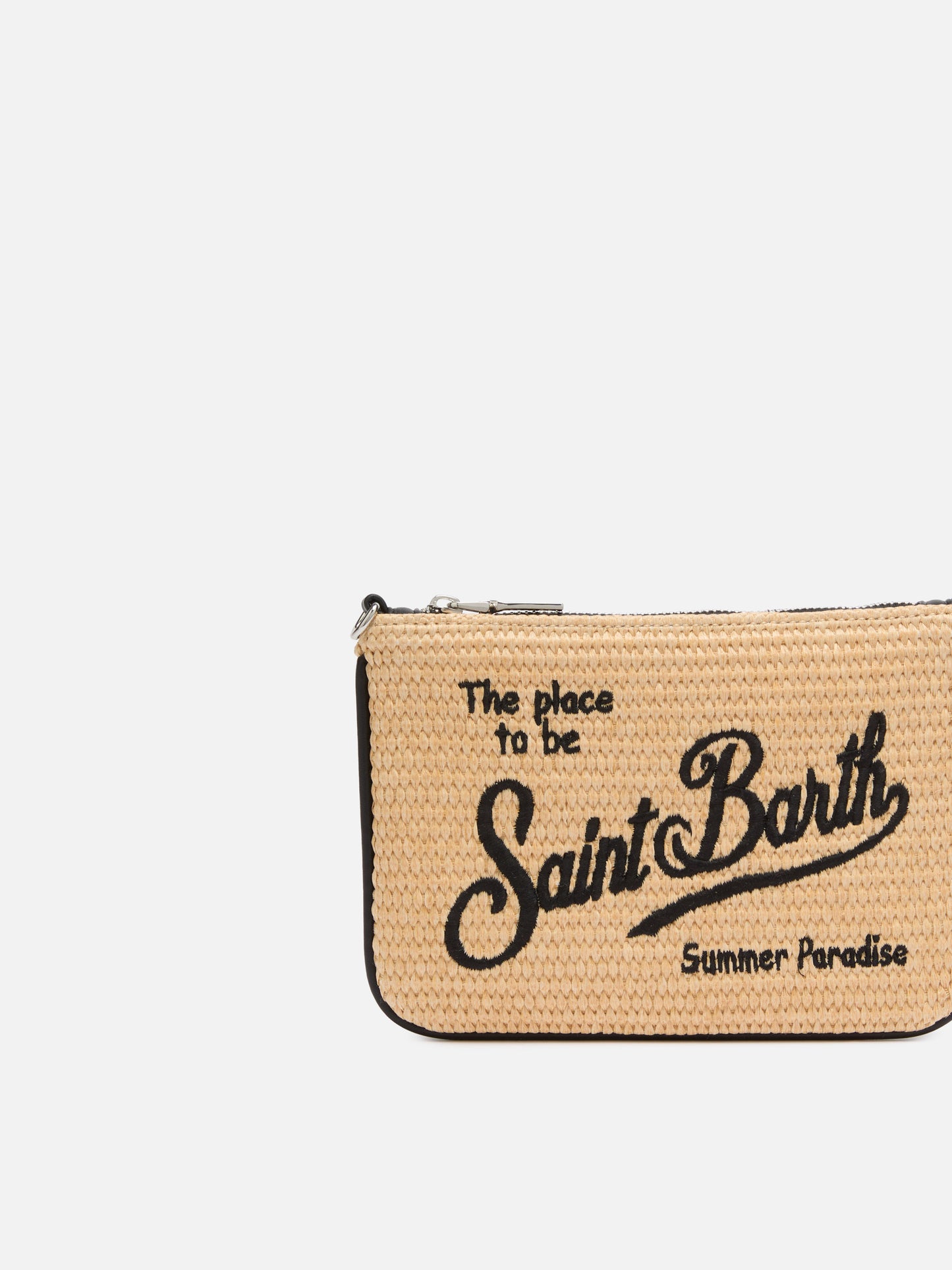 Parisienne Mini pouch effetto paglia beige