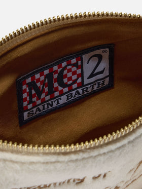 Borsetta a spalla Parisienne Mini Felt in misto lana bianco