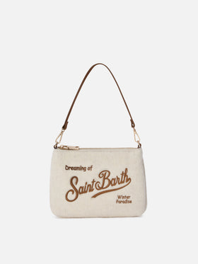 Bolso de hombro de fieltro Off white Mini Parisienne con bordado del logo 