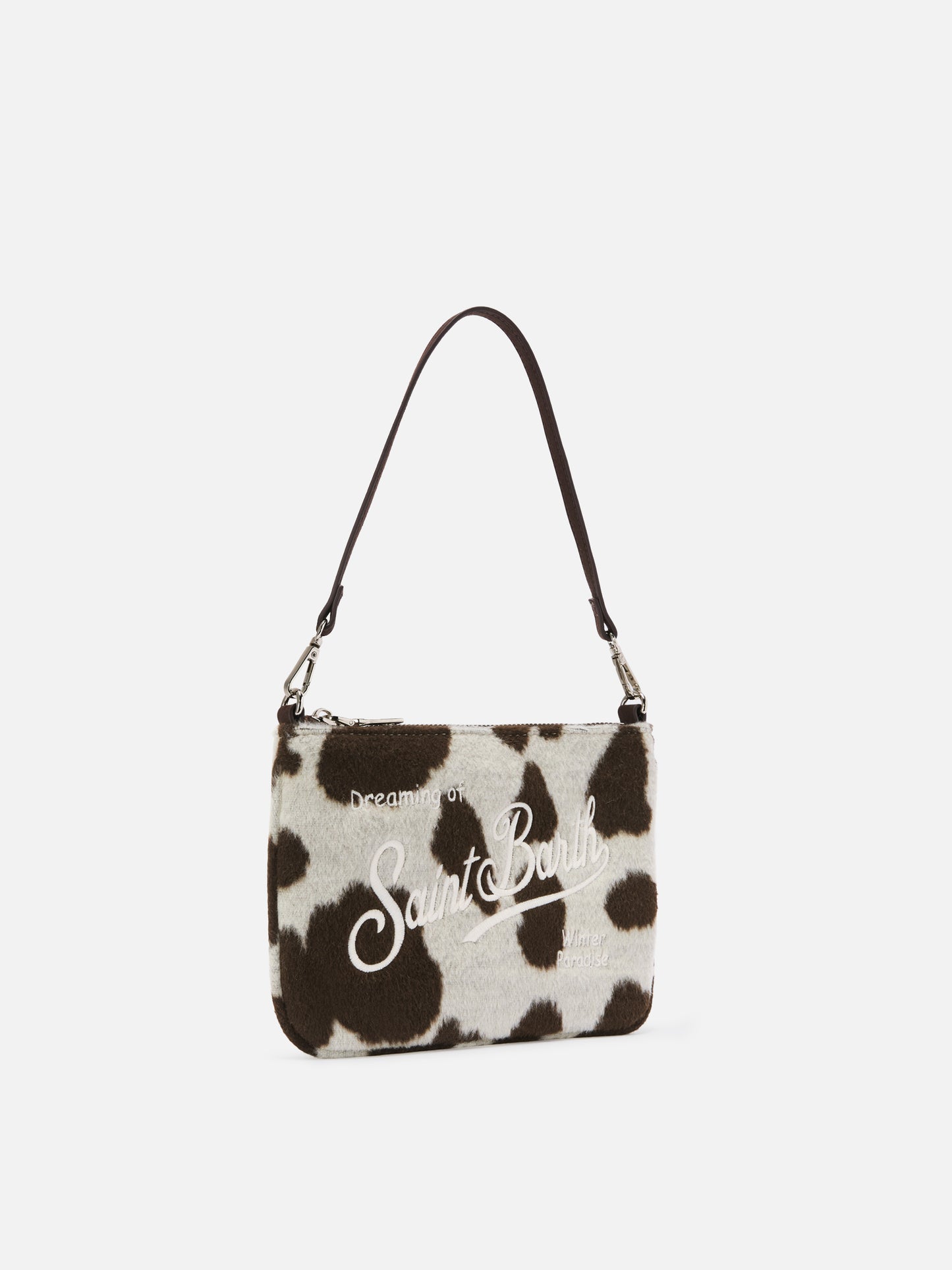 Parisienne Mini Shoulder Bag in cow-print wool blend