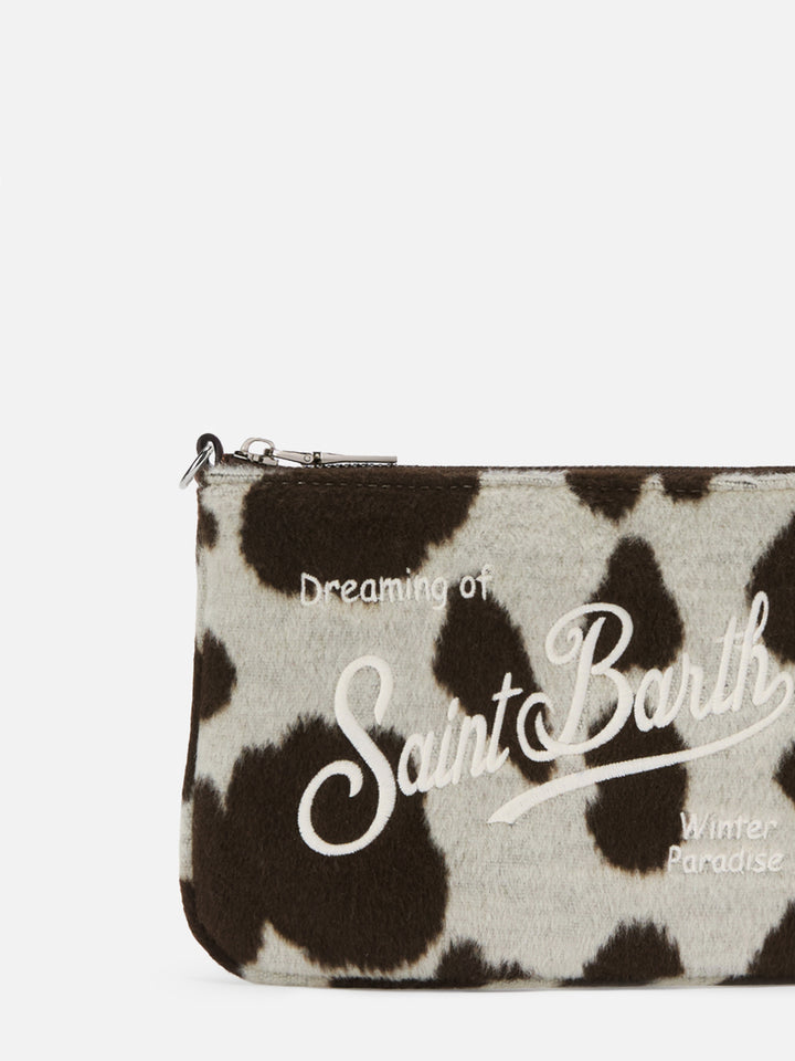 Parisienne Mini Shoulder Bag in cow-print wool blend