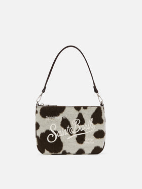Parisienne Mini Shoulder Bag in cow-print wool blend
