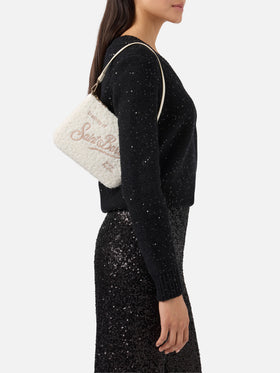 Parisienne Mini-Schultertasche aus weißem Tweed