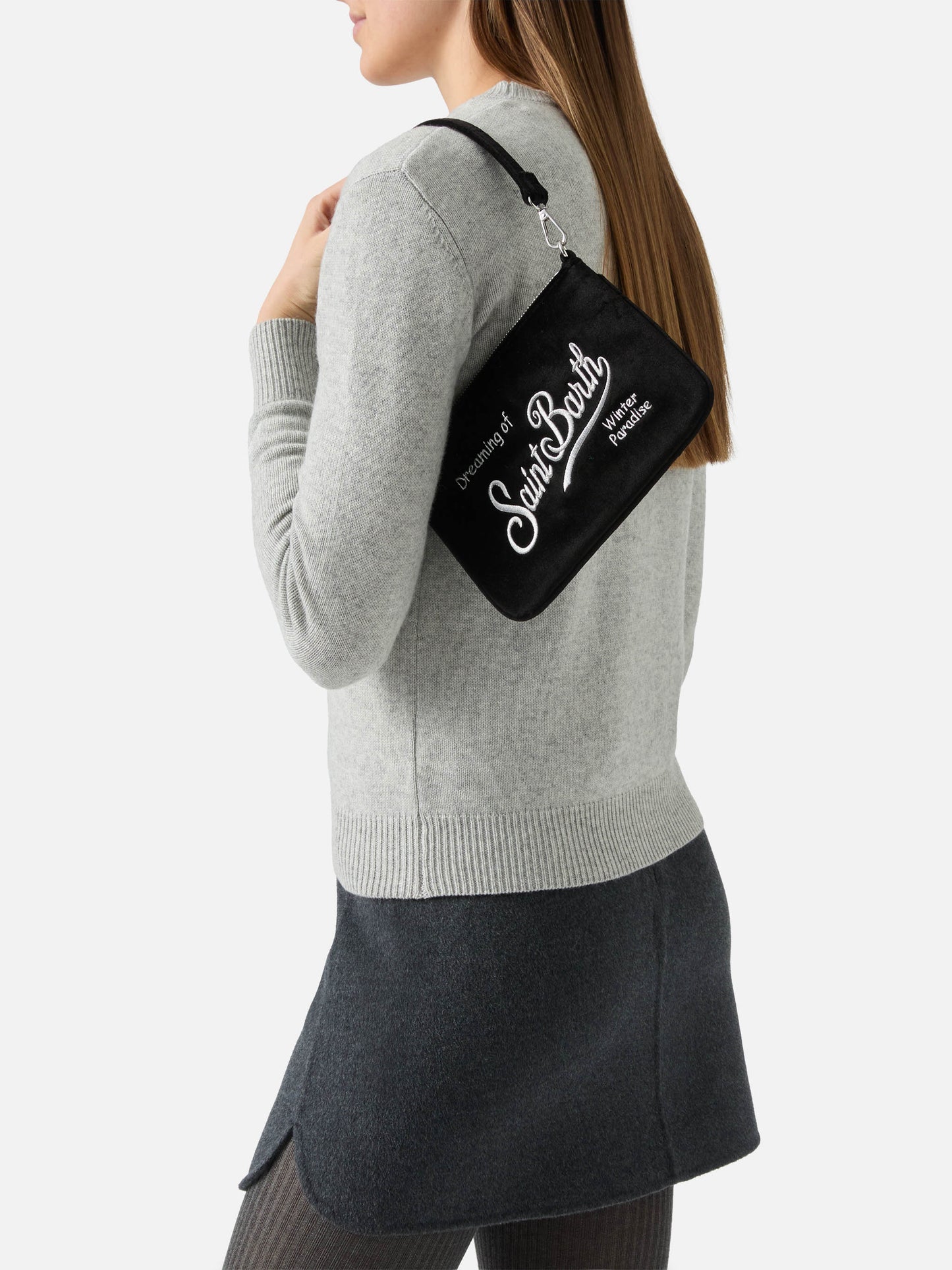 Parisienne Mini Shoulder Bag in black velvet