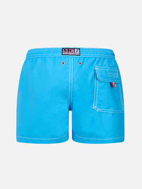 Boy aqua blue mid-length swim shorts Patmos Jr