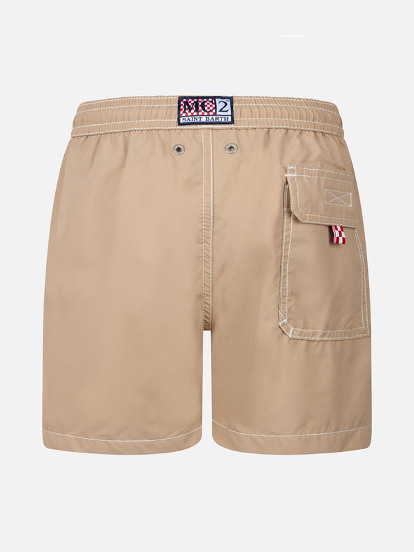 Boy beige mid-length swim shorts Patmos Jr