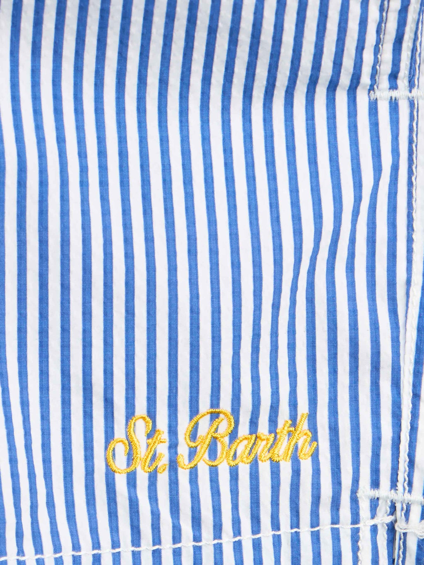 Boy seersucker striped mid-length swim shorts Patmos Jr