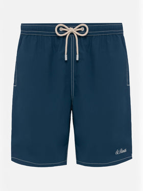 Marineblaue lange Badeshorts Patmos