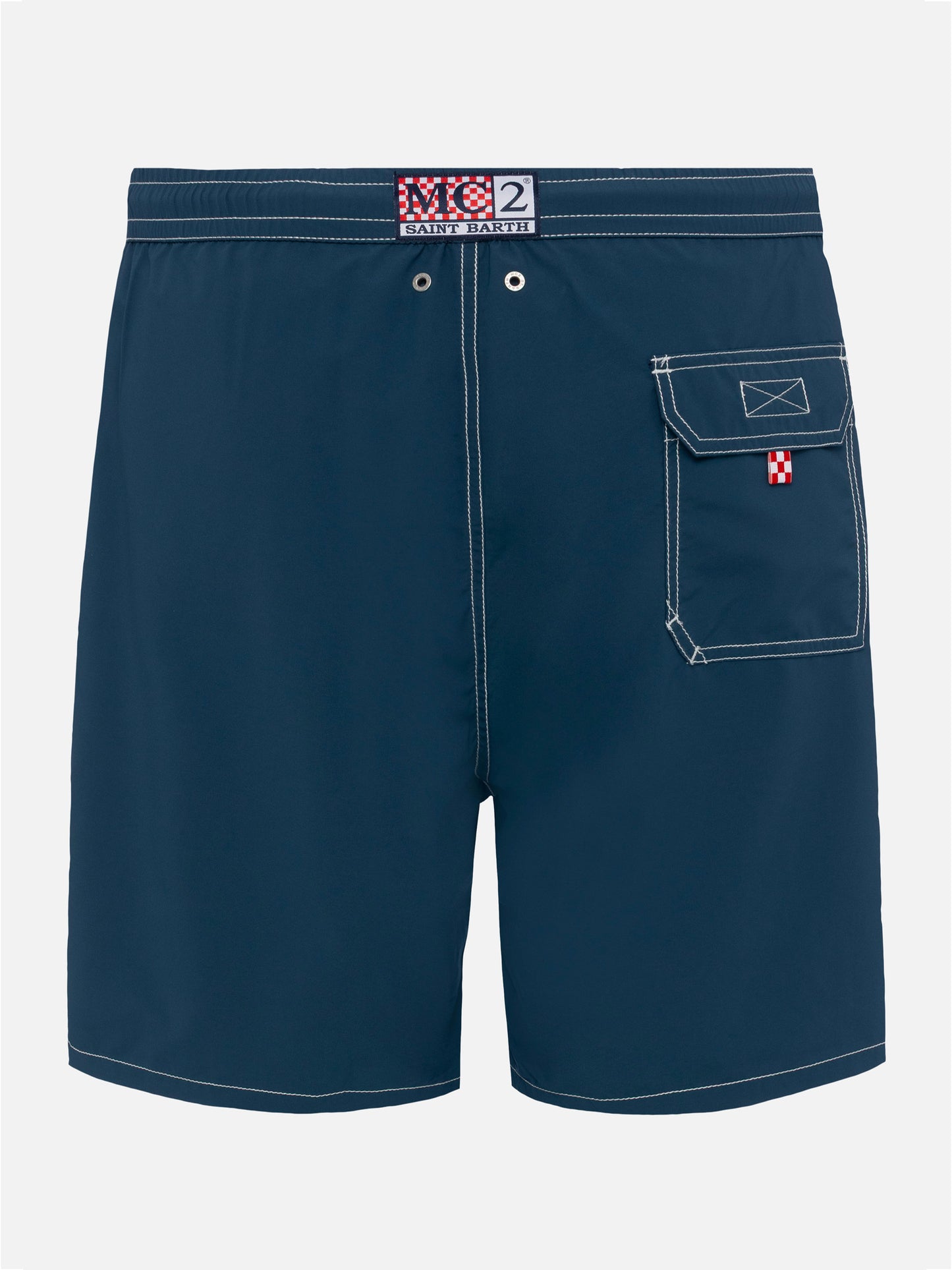 Marineblaue lange Badeshorts Patmos
