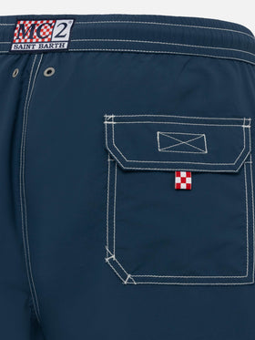 Marineblaue lange Badeshorts Patmos