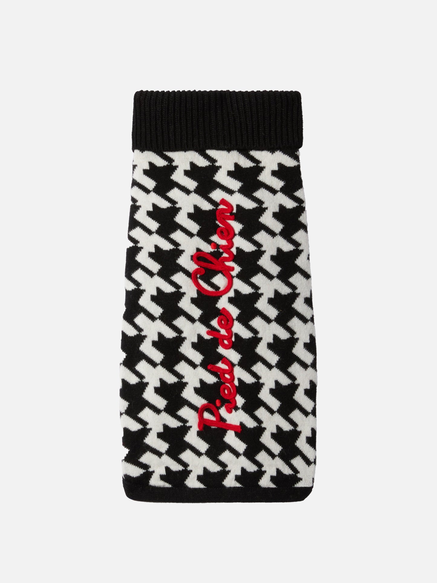 Dog sweater with Pied de Chien embroidery