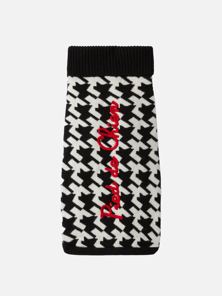 Hundepullover mit Pied-de-Chien-Stickerei