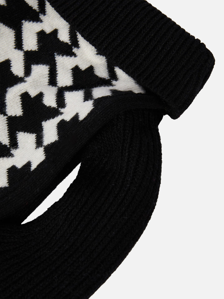 Hundepullover mit Pied-de-Chien-Stickerei