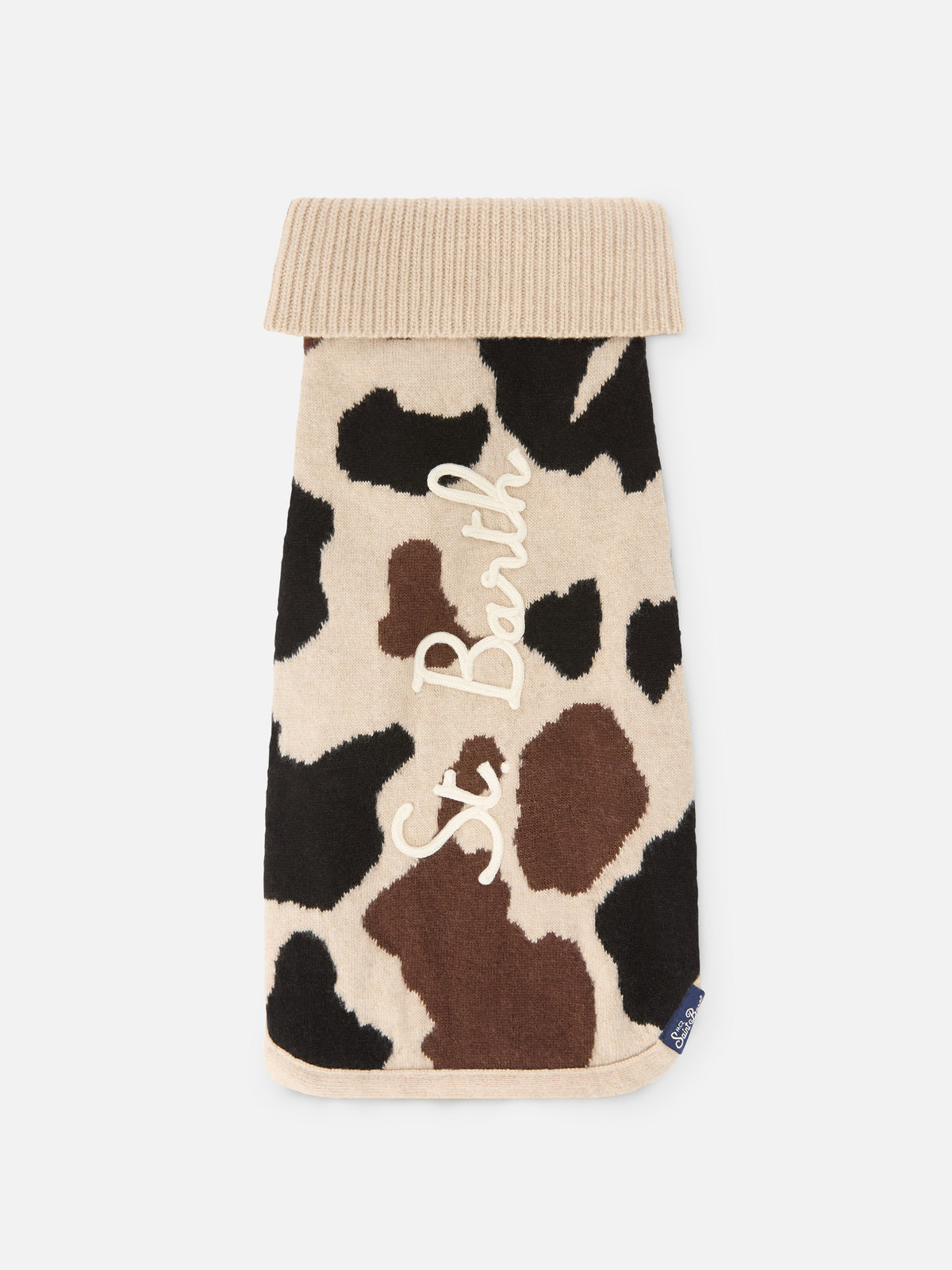 Pull pour chien Pulldoger à imprimé vache et broderie logo 