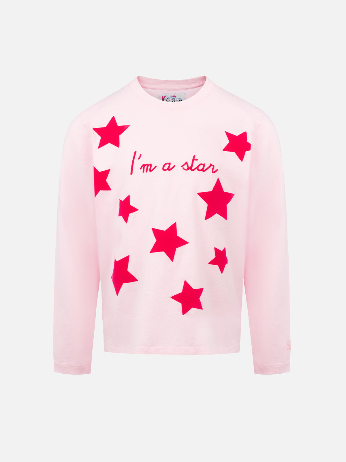 Girl pink long-sleeve t-shirt Penny with I'm a star embroidery