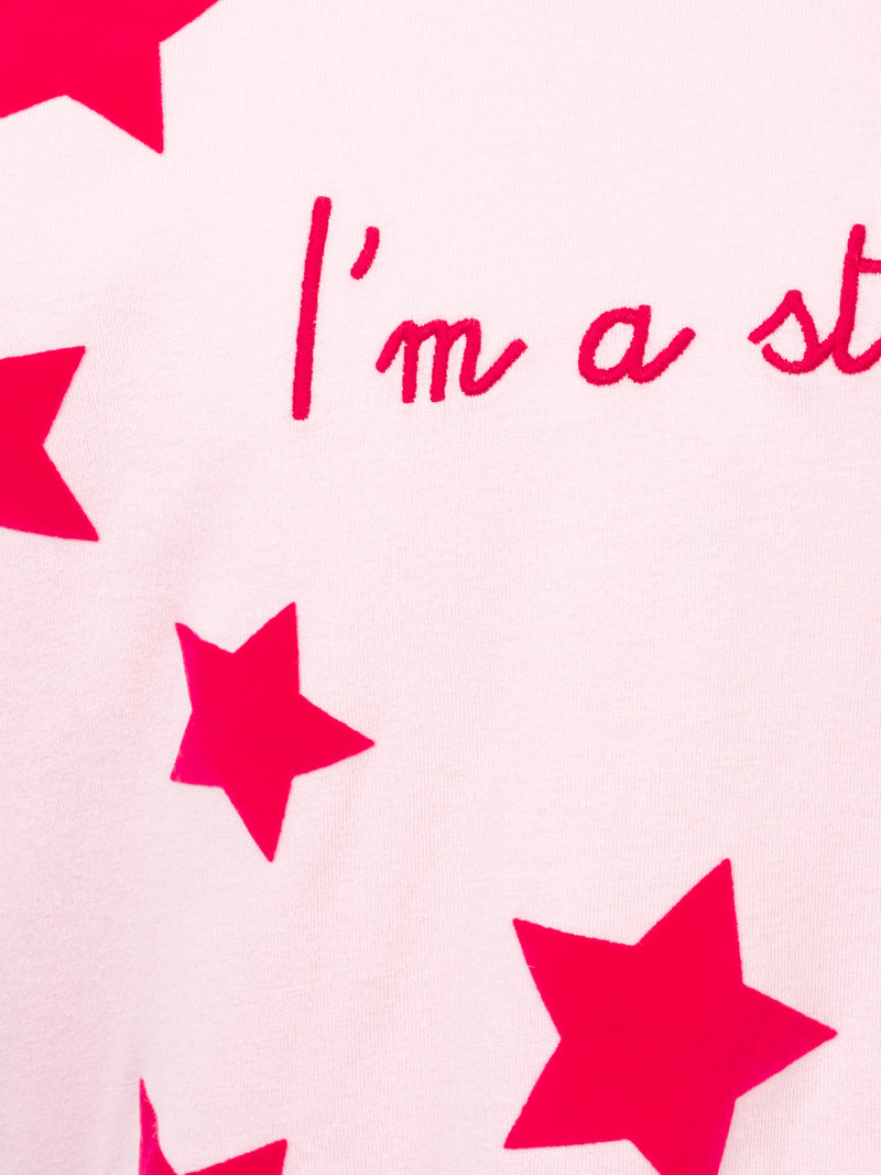 T-shirt rosa a maniche lunghe da bambina Penny con ricamo I'm a star