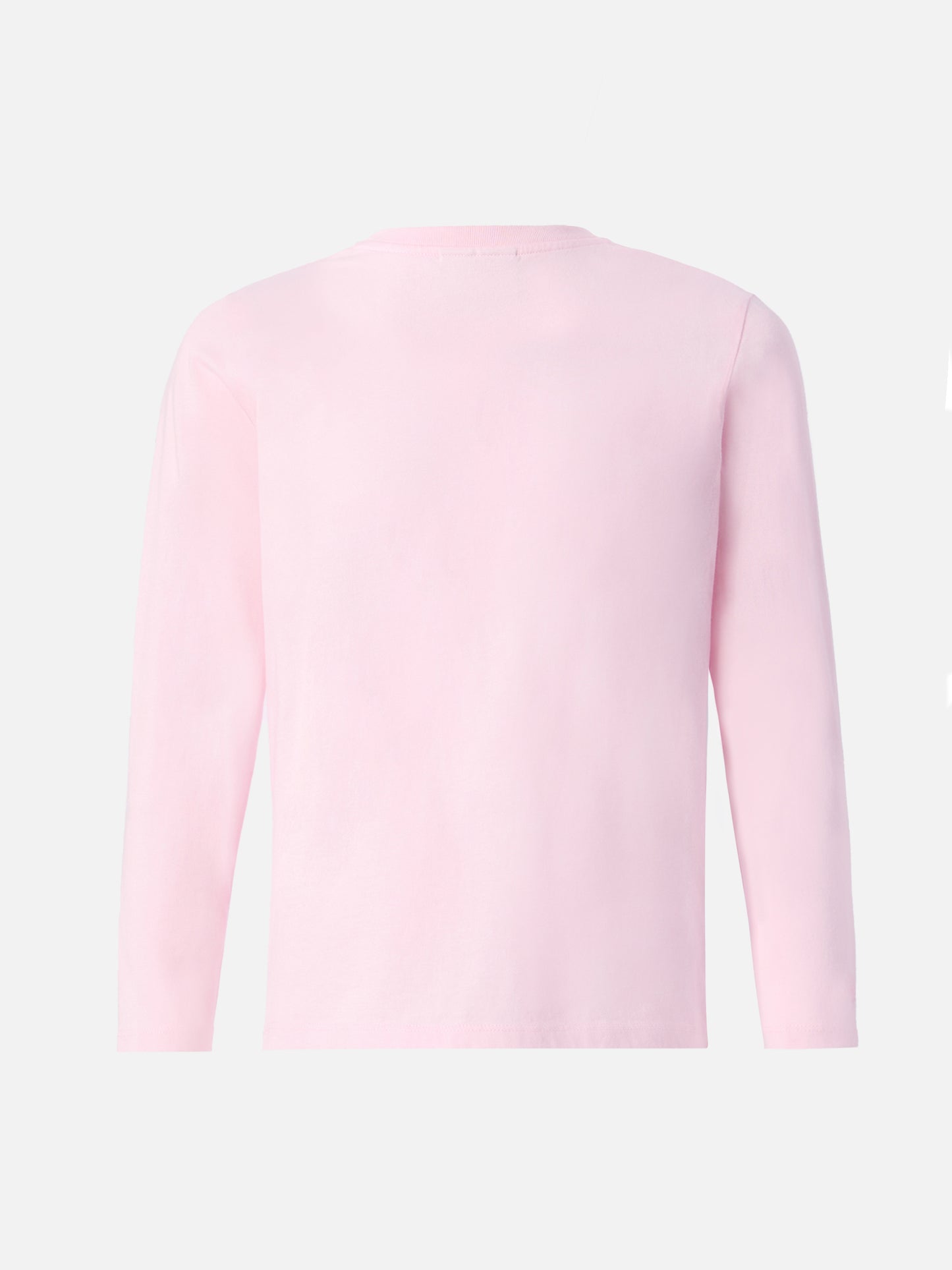 Penny long-sleeve cotton T-shirt in pink with Bella e Monella embroidery