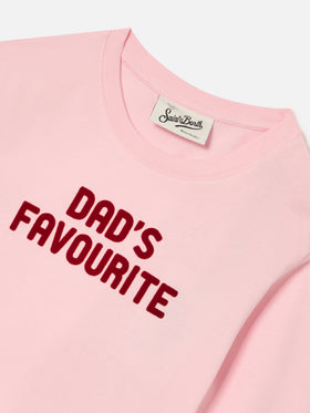 Camiseta de algodón Pink Penny de manga larga con estampado flock Dad's Favourite 