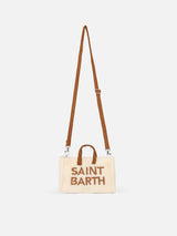 Borsa per telefono in tessuto teddy bianco con ricamo del logo Saint Barth