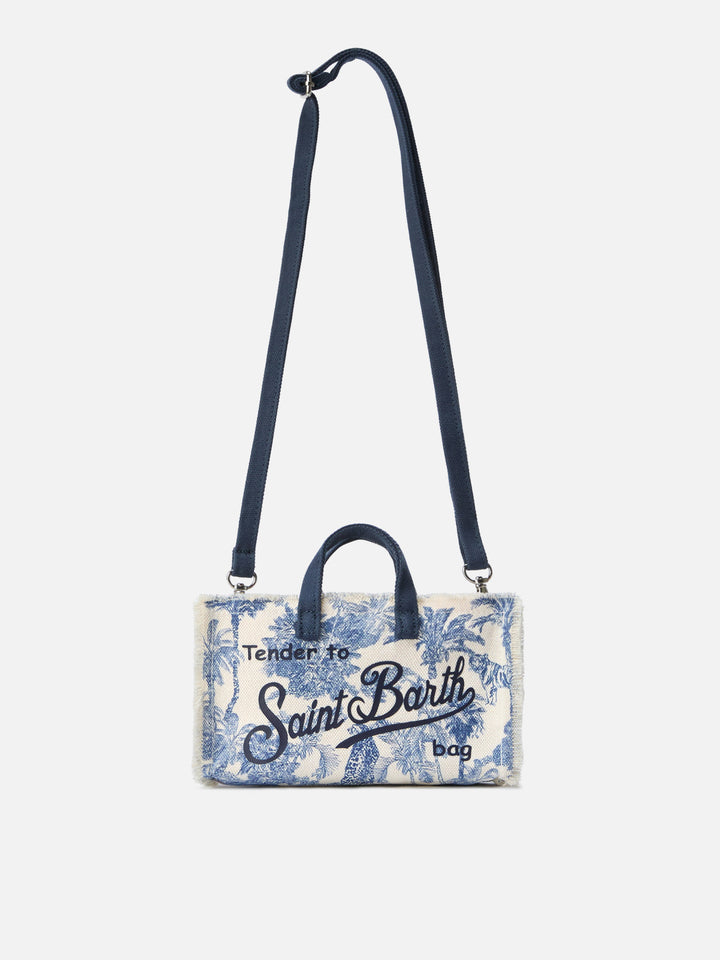 Bolso de lona Micro Phone con estampado toile de jouy y logo en contraste 