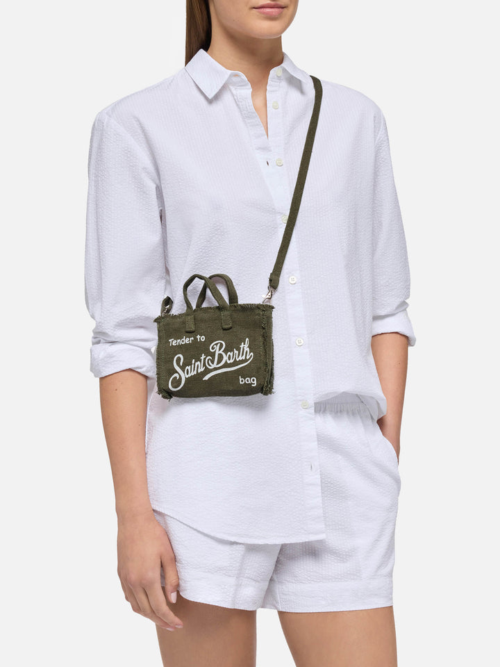 Military green linen Phone Bag - MC2 Saint Barth