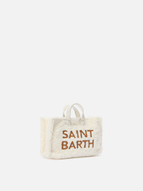 Phone Bag Off white en tejido teddy con bordado del logo 