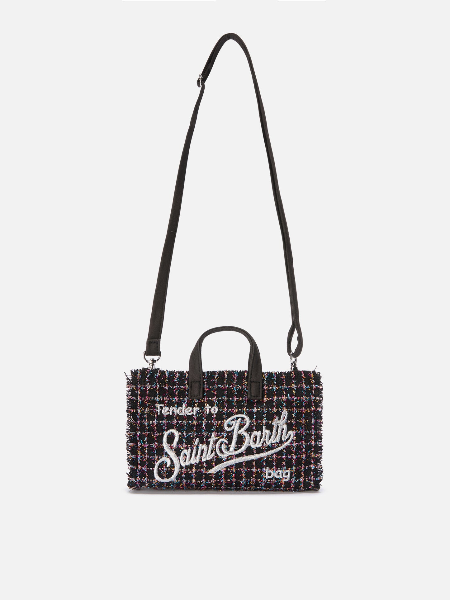 Mini Phone Bag Tweed in black lurex tweed