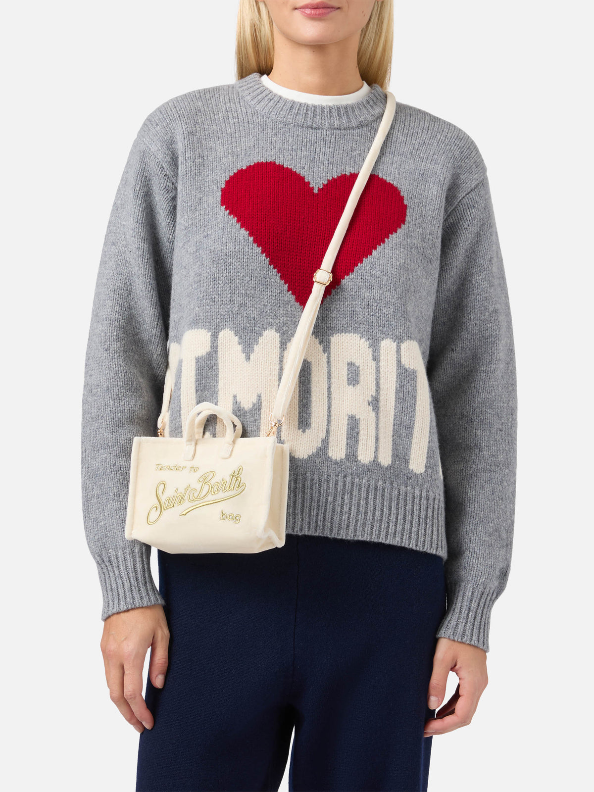 Pochette de téléphone Off white en velours avec logo brodé 