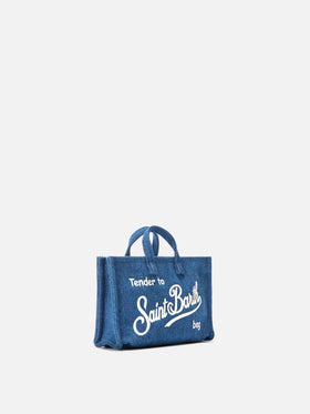 Micro Phone denim bag with contrasting logo