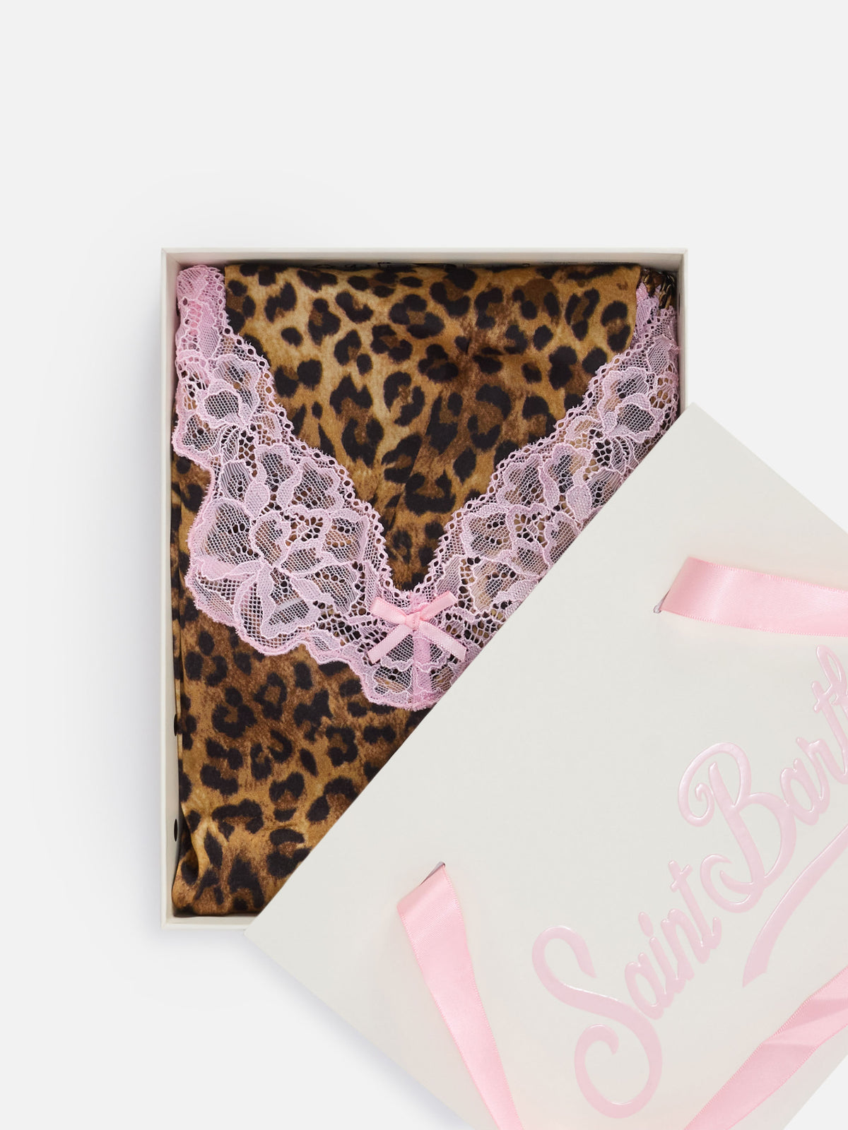 Pilar Top- und Shorts-Set mit Leopardenprint und Spitze 