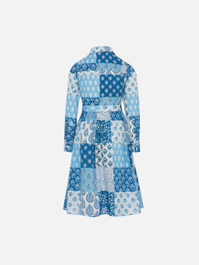Philipa Jr long shirt dress with flower patch print