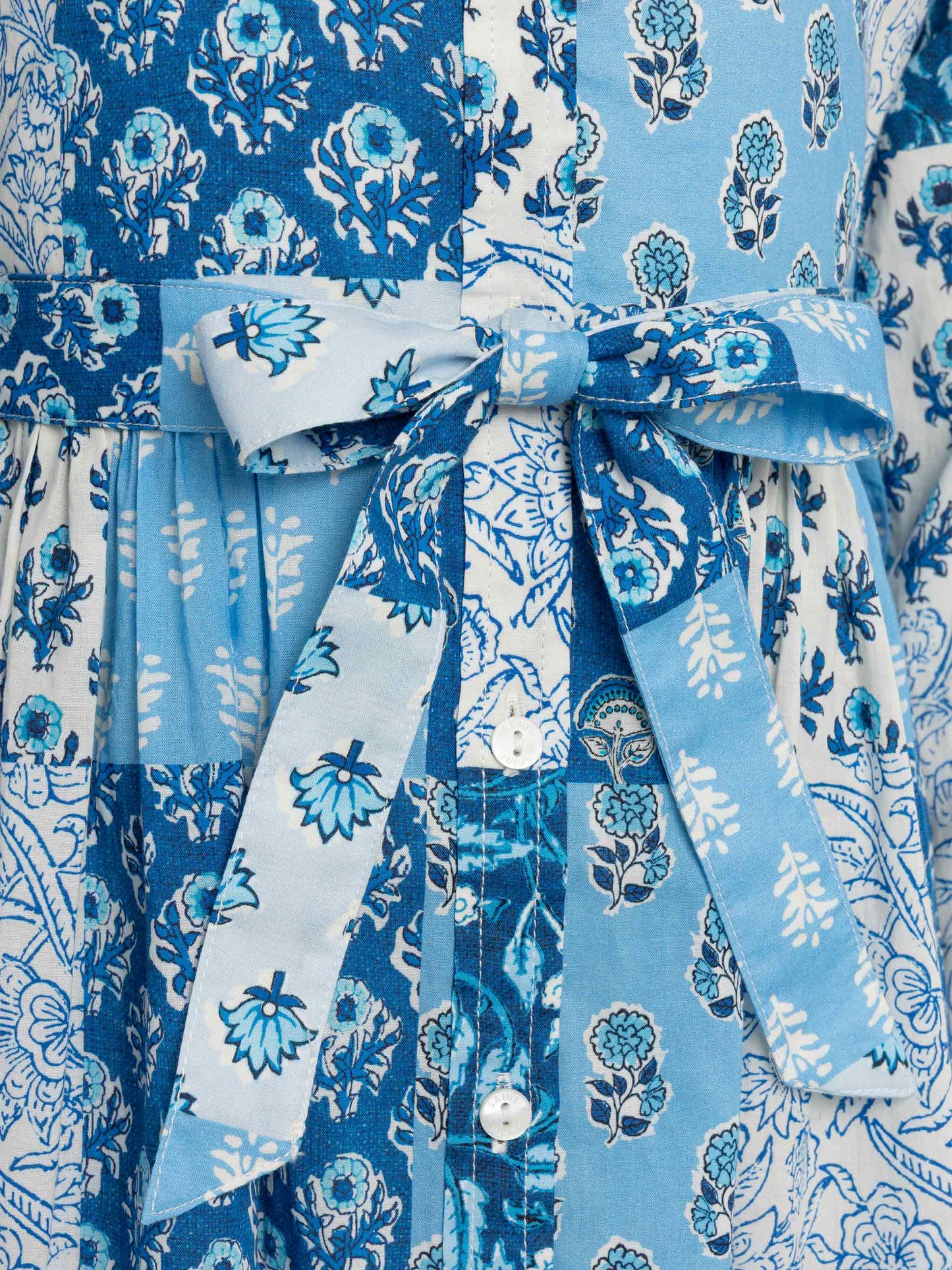 Philipa Jr long shirt dress with flower patch print