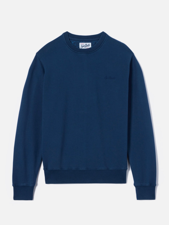 Sudadera Ponza azul marino de algodón con bordado St. Barth 
