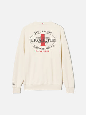Cream Ponza crewneck sweatshirt with Cigarette print | Special Edition