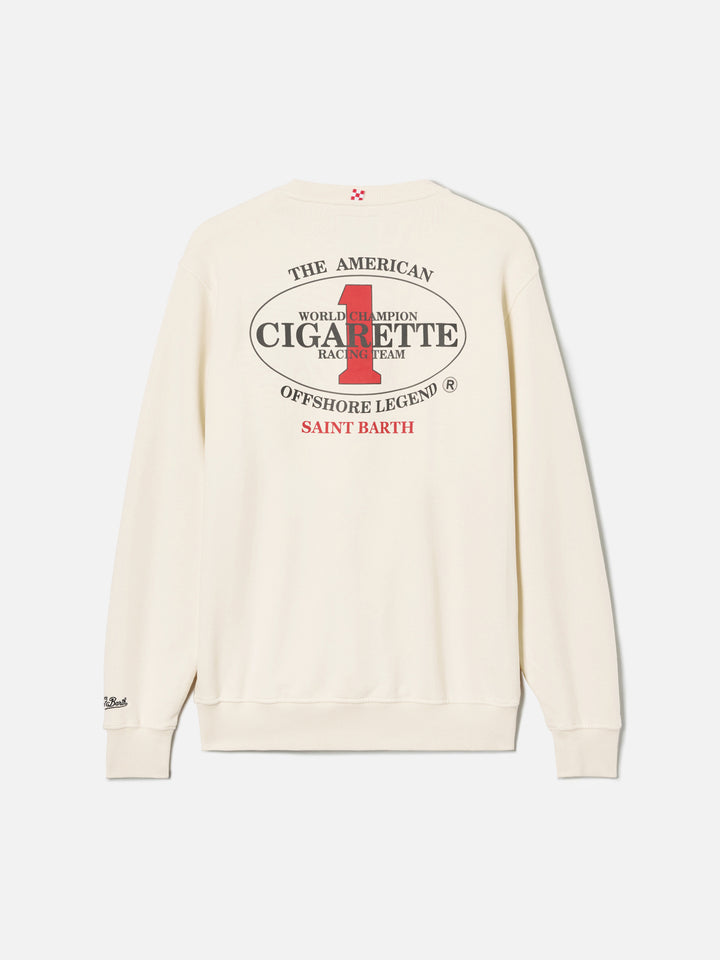 Cream Ponza crewneck sweatshirt with Cigarette print | Special Edition