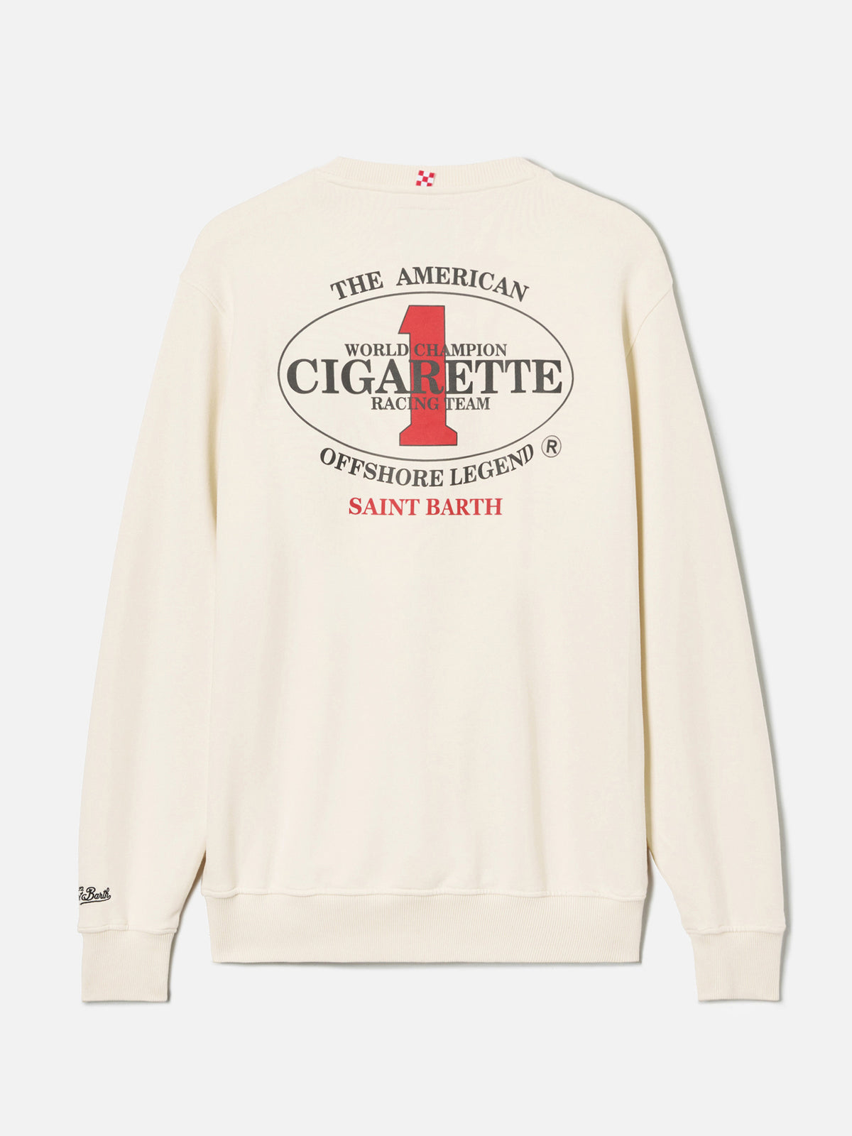 Cremefarbenes Ponza Rundhals-Sweatshirt mit Cigarette-Print | Special Edition 