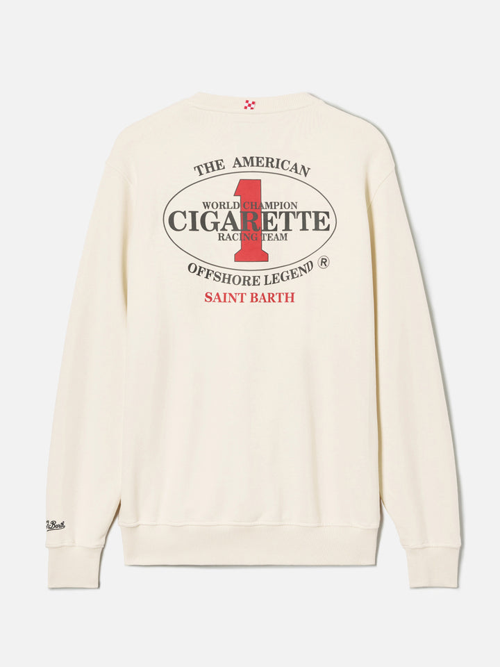 Cremefarbenes Ponza Rundhals-Sweatshirt mit Cigarette-Print | Special Edition 