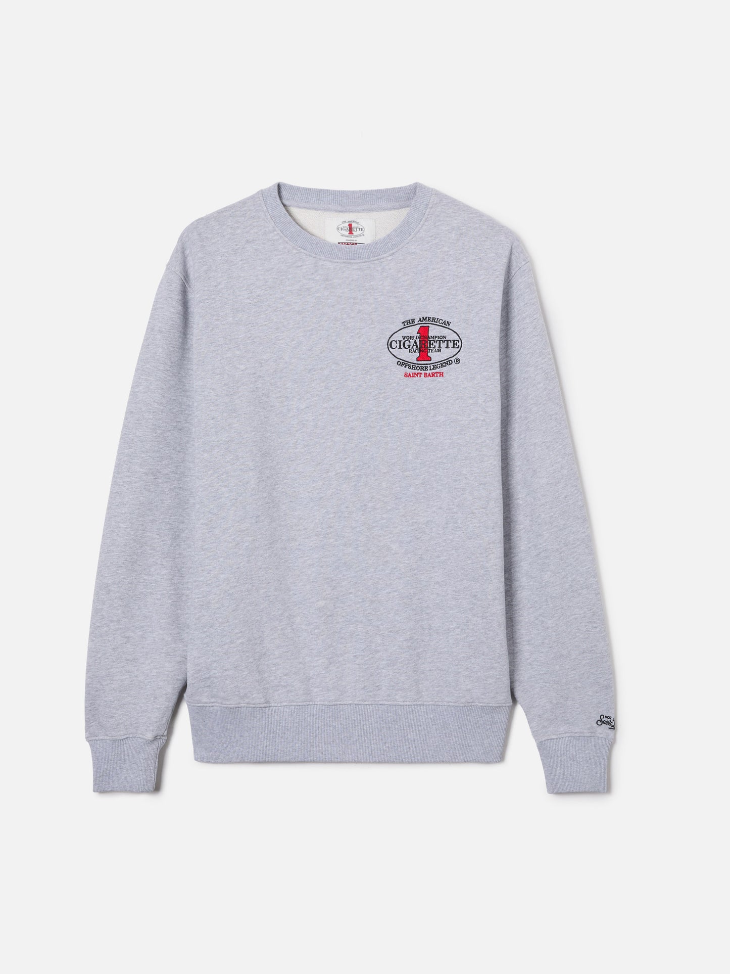 Felpa Ponza girocollo grigia con stampa Cigarette | Special Edition
