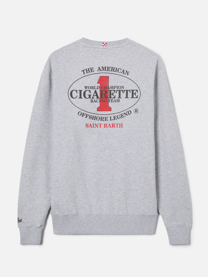 Graues Ponza Sweatshirt mit Rundhalsausschnitt mit Cigarette-Print | Special Edition 