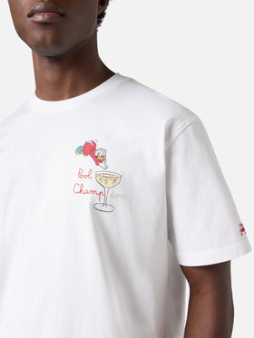 White Portofino T-shirt with Pool Champion embroidery | Special Edition