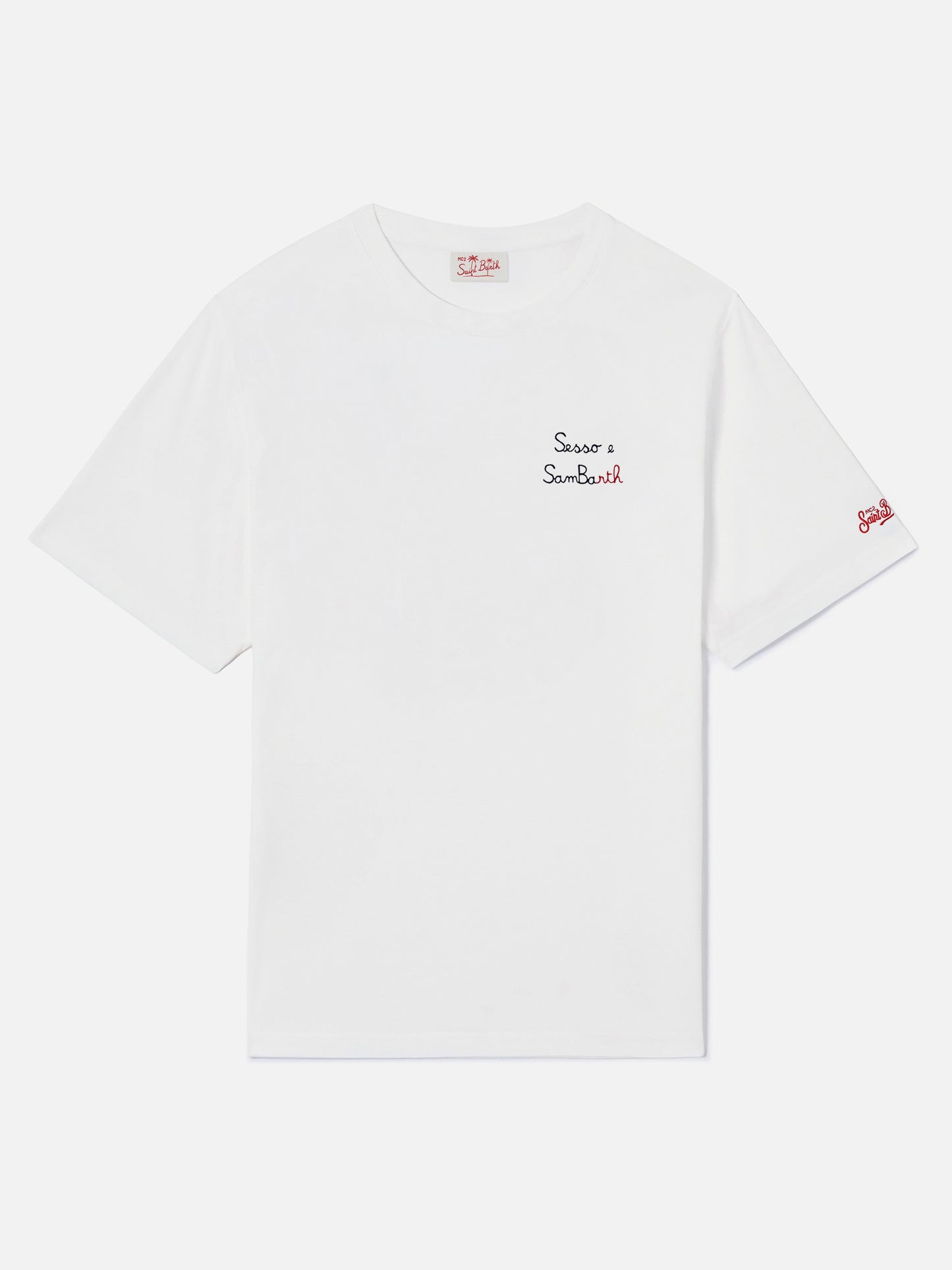 T-shirt Portofino in jersey di cotone classic fit con ricamo Sesso e Sambarth