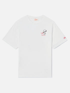T-shirt Portofino bianca con ricamo Coffee Habitué | Special Edition