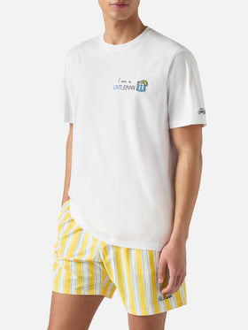 T-shirt Portofino bianca con ricamo I Am A Gintleman